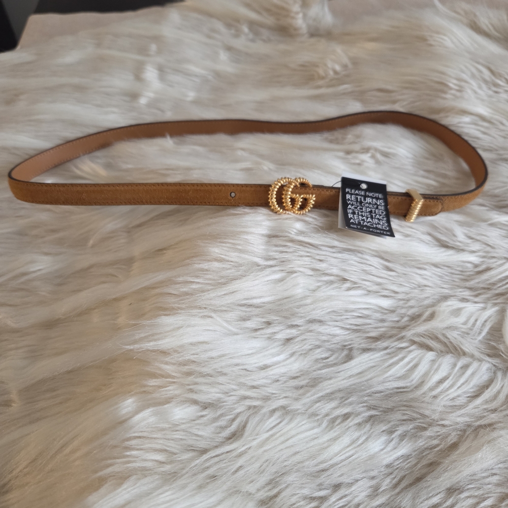 Gucci Tan and Gold Women's Belt - Picture 4 of 16